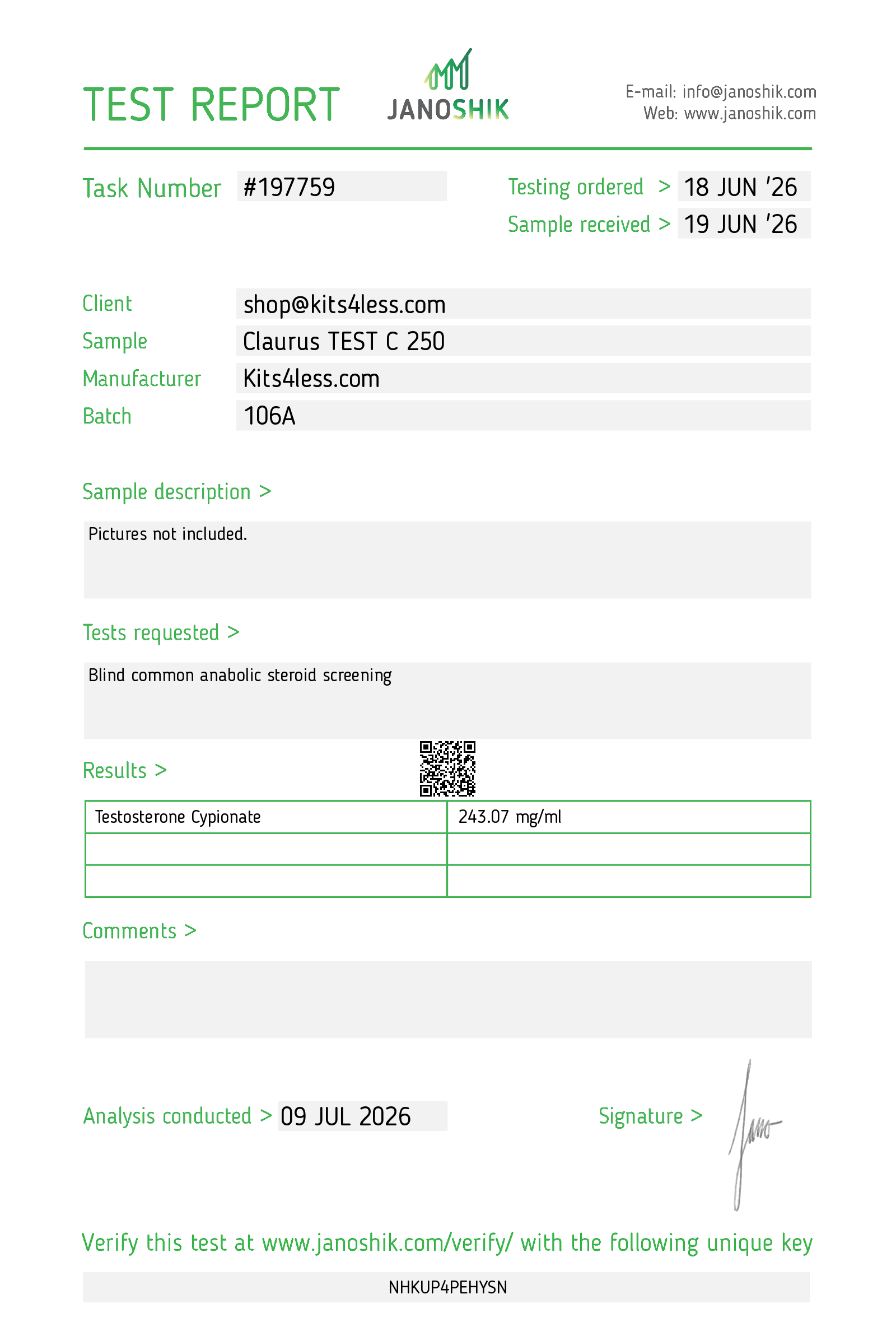 Test C claurs 106A