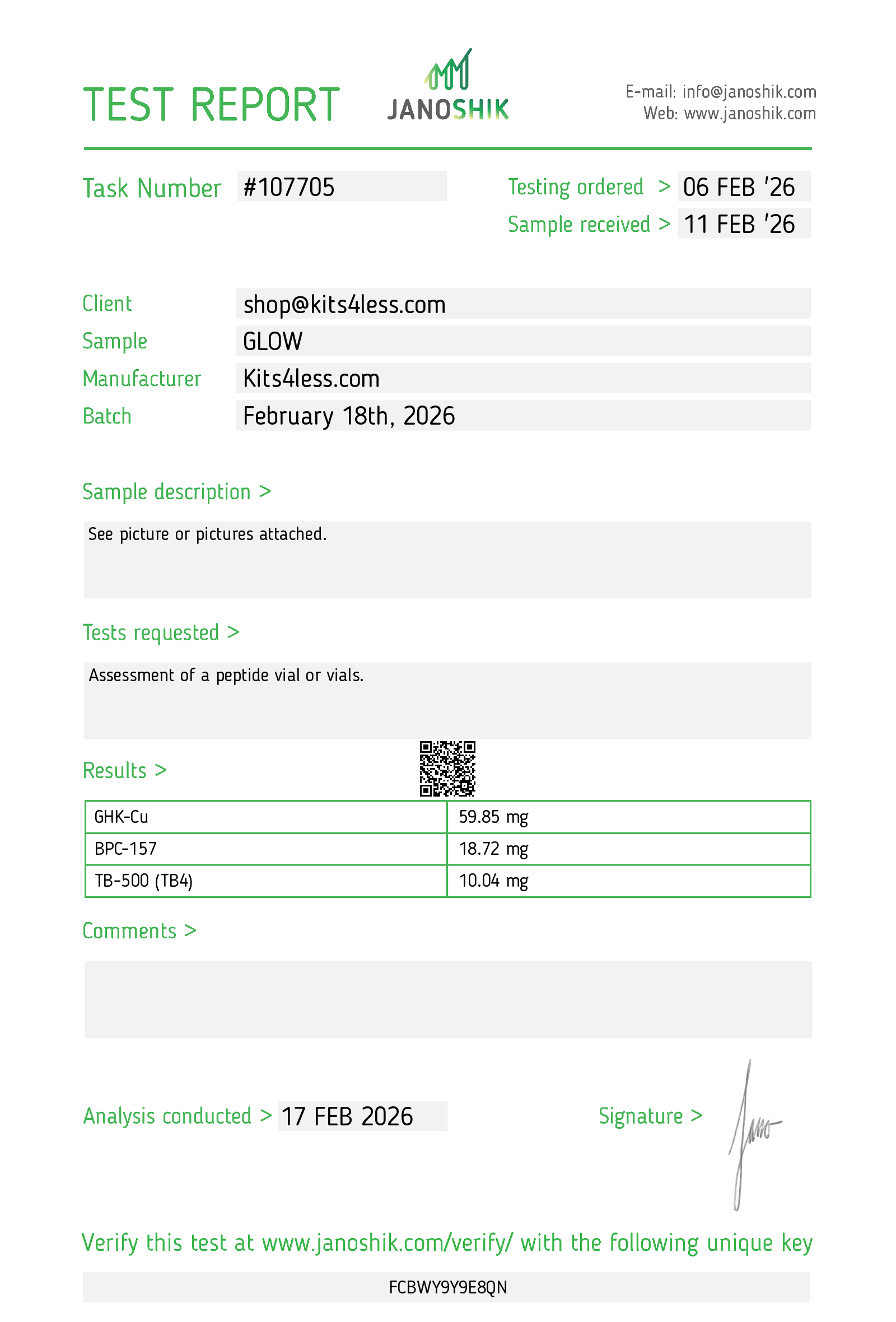 Test Report #107705