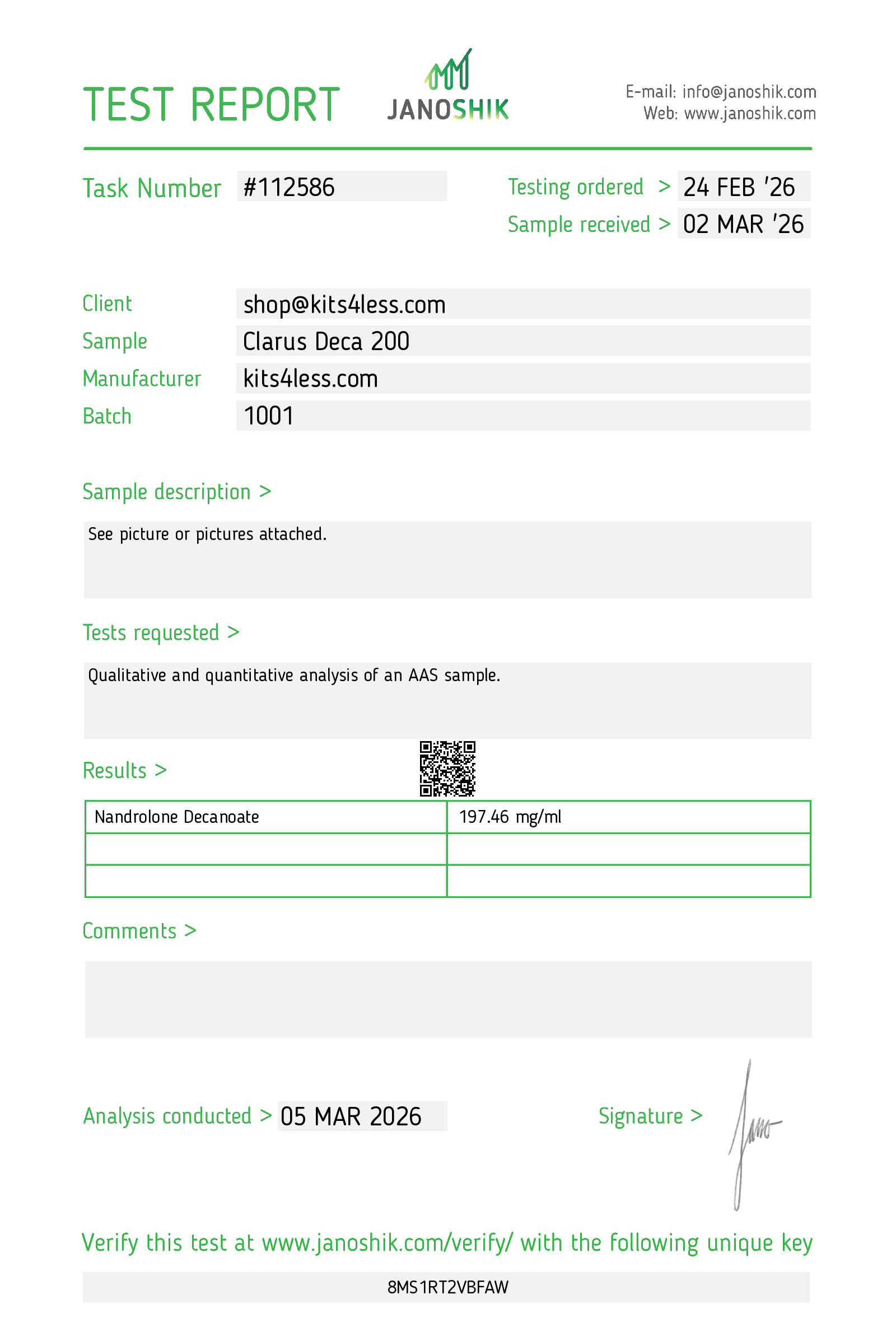 Test Report #112586