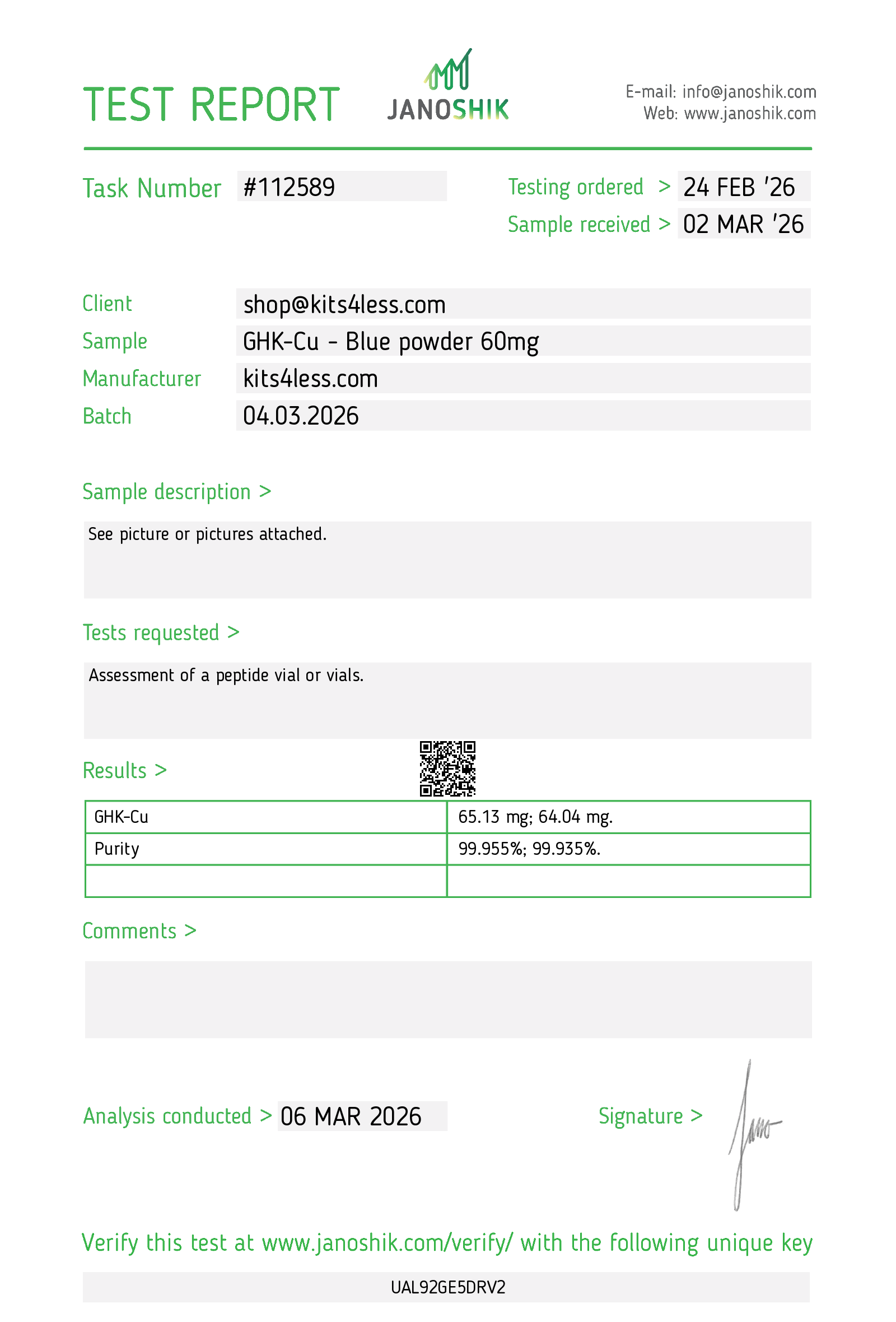 Test Report #112589