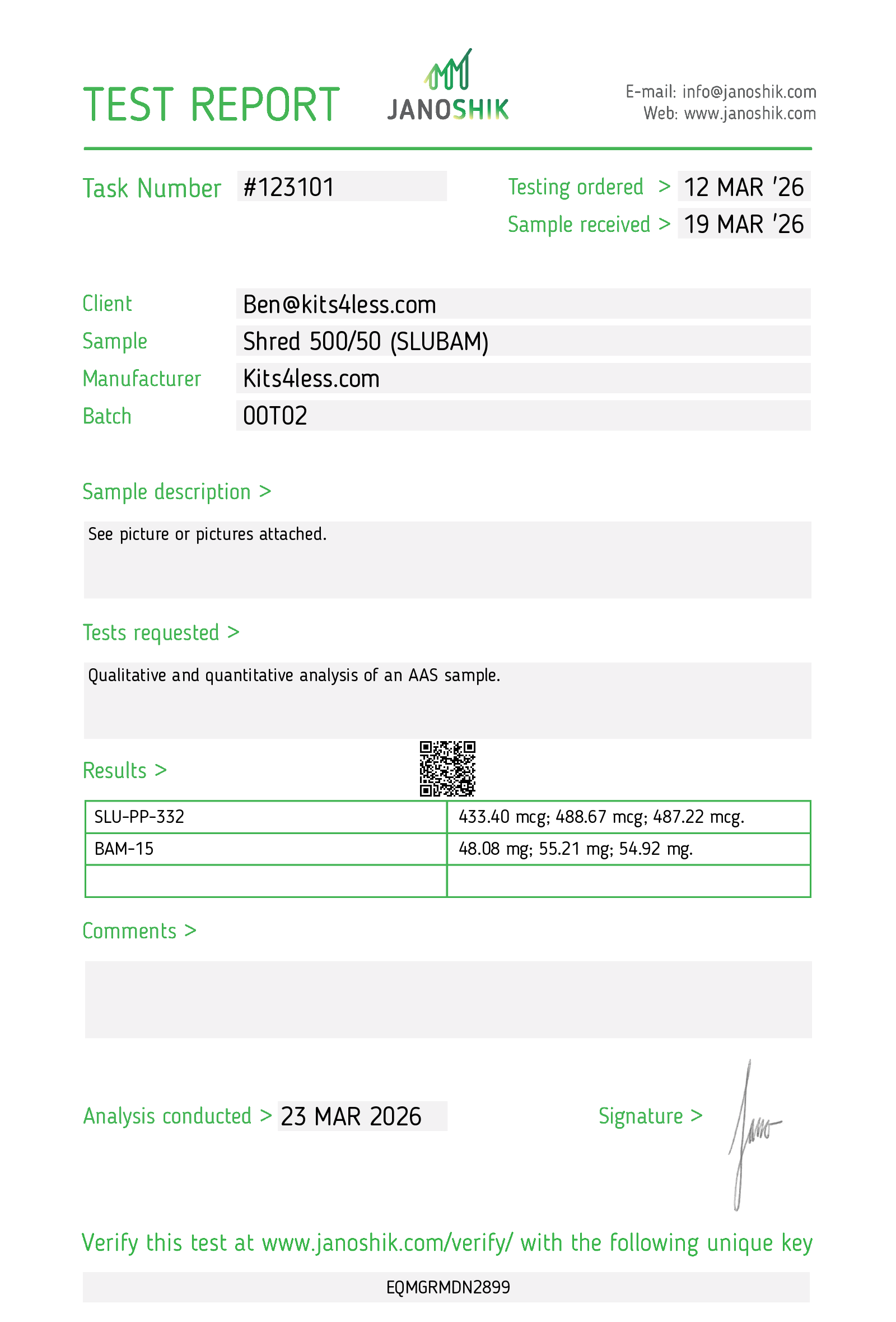 Test Report #123101