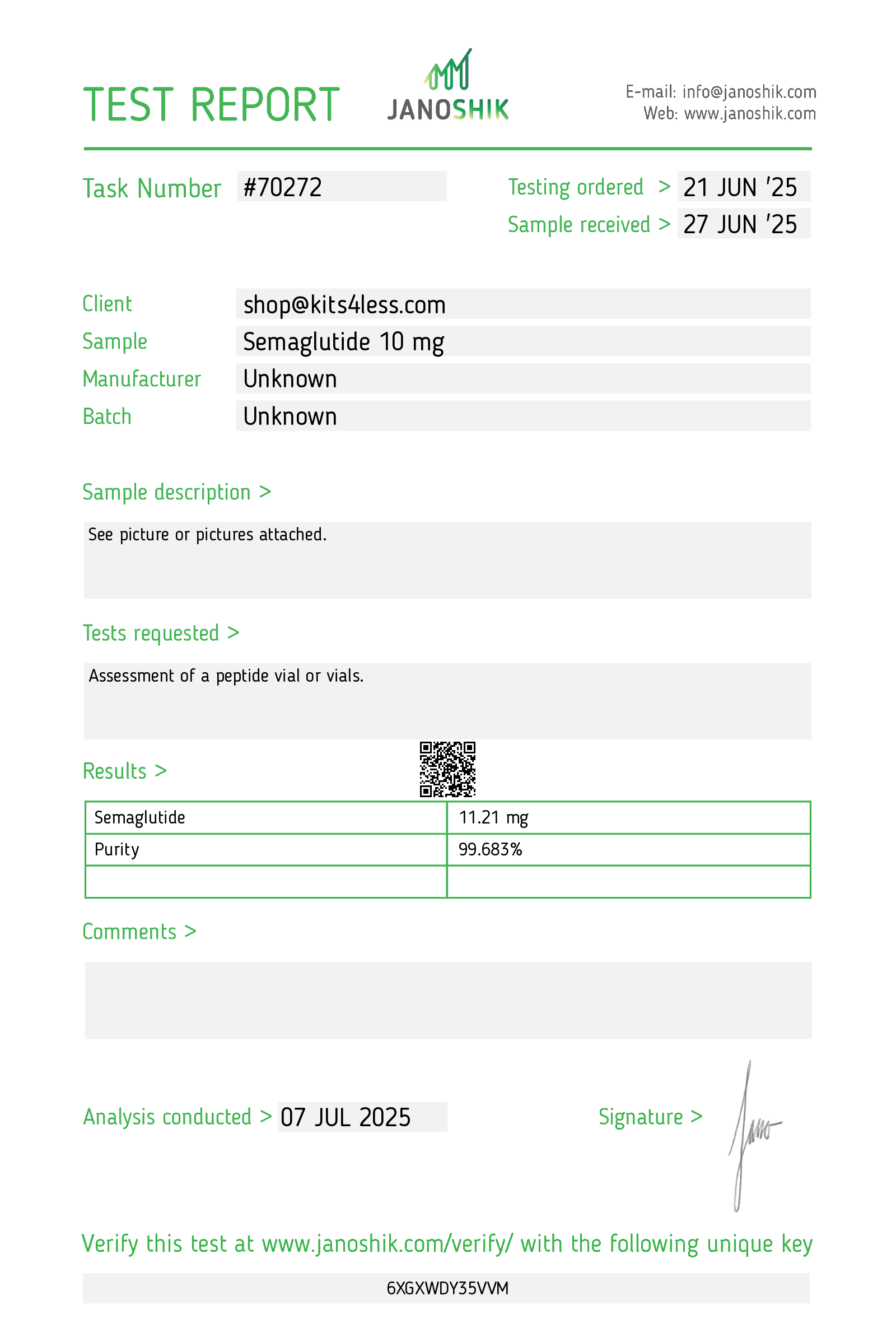 Test Report #70272