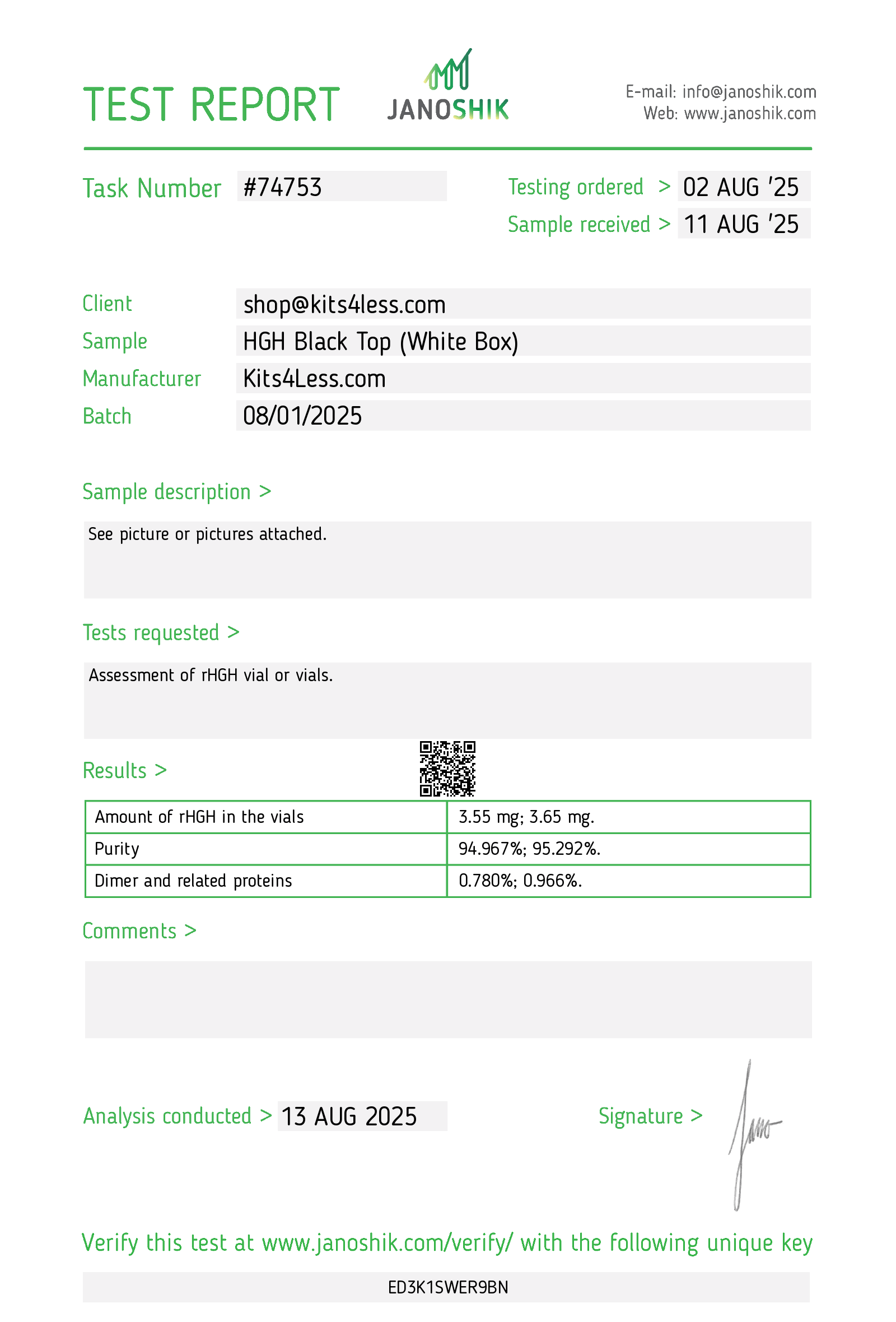 Test Report #74753